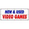 Signmission NEW AND USED VIDEO GAMES BANNER SIGN huge sale game retail store B-120 New And Used Video Games - alternate 1
